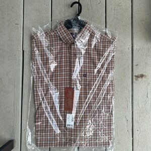 Saddle Wear Plaid Button Down Western Shirt Brown Long Sleeve Small‎